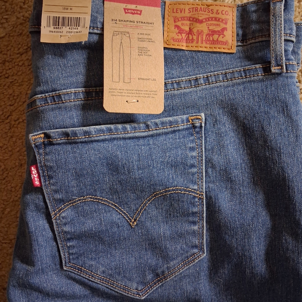 Levi's Blue Denim Straight-Leg Jeans
